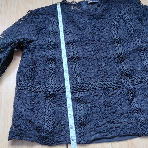 Zara Basic Lace Long sleeve Top in Black - Picture 8 of 8
